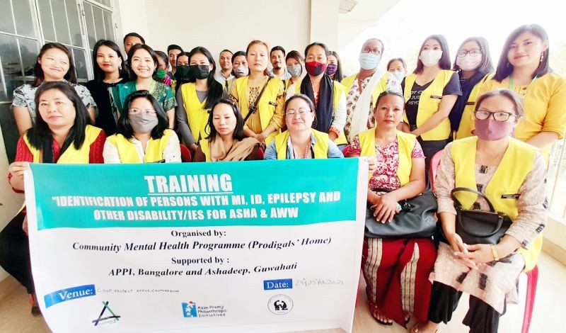 Anganwadi workers with the resource persons and organisers at the CMHP office in Chümoukedima on February 25.